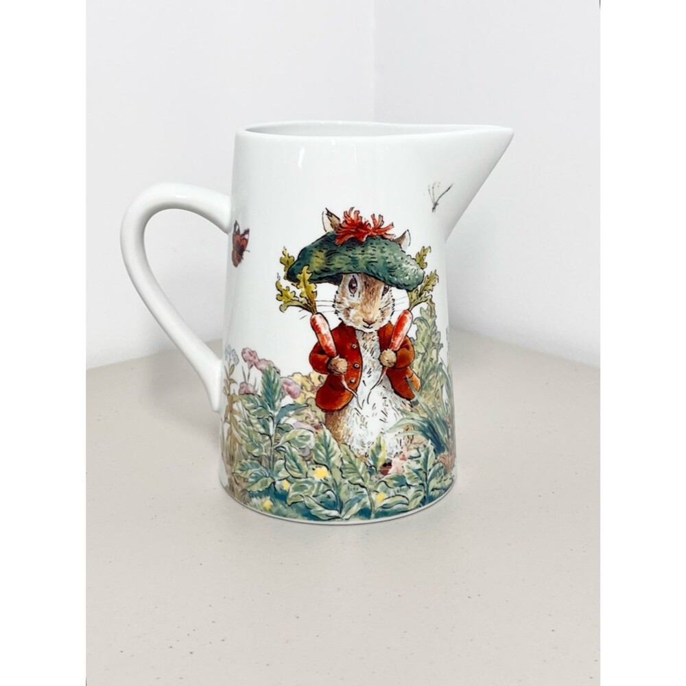 NEW Beatrix Potter Peter Rabbit Ceramic Pitcher 6.5” - Picture 2 of 7